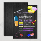 Invitation anniversaire d'un médecin (Devant / Derrière)