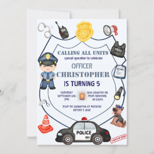 Invitation Anniversaire d'un policier adorable