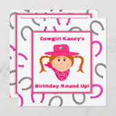 Invitation Anniversaire d'une chevelure rouge de fille de (Devant / Derrière)