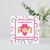 Invitation Anniversaire d'une chevelure rouge de fille de (Debout devant)