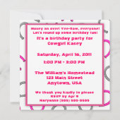 Invitation Anniversaire d'une chevelure rouge de fille de (Dos)