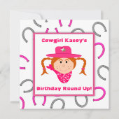 Invitation Anniversaire d'une chevelure rouge de fille de (Devant)