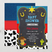 Invitation Anniversaire d'une douche de cowboy  (Devant / Derrière)