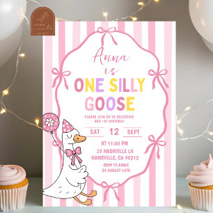 Invitation Anniversaire d'une drôle d'oie dessiné à la main d