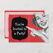 Invitation Anniversaire d'une femme de point rétroactif (Devant / Derrière)