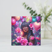 Invitation Anniversaire d'une fille afro-américaine (Debout devant)