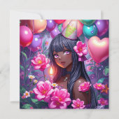 Invitation Anniversaire d'une fille afro-américaine (Devant)