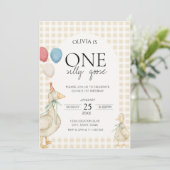 Invitation Anniversaire d'une oie sotte (Debout devant)