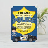 Invitation Anniversaire d'une voiture de police te (Debout devant)