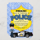 Invitation Anniversaire d'une voiture de police te (Devant / Derrière)