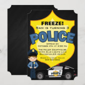 Invitation Anniversaire d'une voiture de police te (Devant / Derrière)