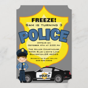 Invitation Anniversaire d'une voiture de police te