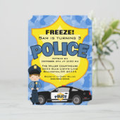 Invitation Anniversaire d'une voiture de police te (Debout devant)