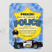 Invitation Anniversaire d'une voiture de police te (Devant / Derrière)