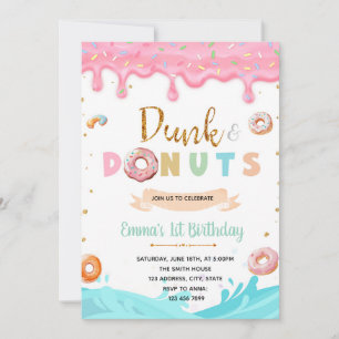 Invitation anniversaire Dunk and Donuts