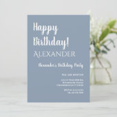 Invitation Anniversaire Dusty Blue Joyeux anniversaire (Debout devant)