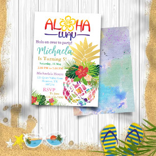 Invitation Anniversaire éditable des enfants Aloha