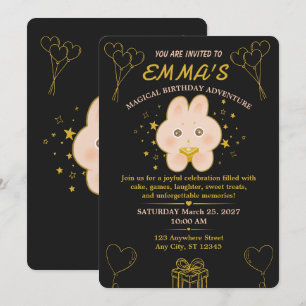 Invitation anniversaire éditable pour enfants lapi