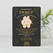Invitation anniversaire éditable pour enfants lapi (Debout devant)