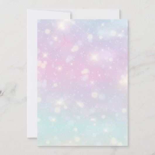 Invitation Anniversaire Editable Rainbow Unicorn (Dos)