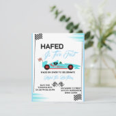 Invitation anniversaire Editable TWO FAST, voiture (Debout devant)