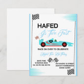 Invitation anniversaire Editable TWO FAST, voiture (Devant / Derrière)