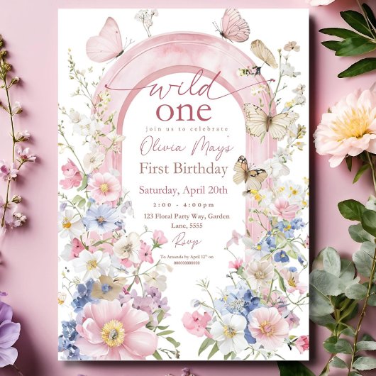 Invitation anniversaire Editable Wildflower Wild O