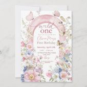 Invitation anniversaire Editable Wildflower Wild O (Devant)