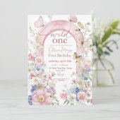 Invitation anniversaire Editable Wildflower Wild O (Debout devant)