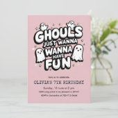 Invitation Anniversaire éffrayant Cute Halloween | Parti fant (Debout devant)