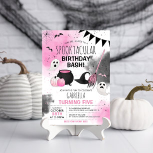 Invitation Anniversaire effrayant de filles mignonnes Hallowe