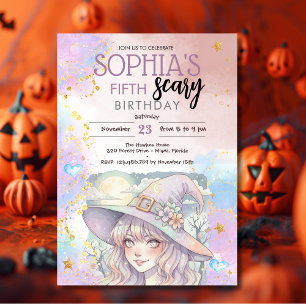 Invitation Anniversaire effrayant d'Halloween pour enfants