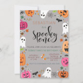 Invitation Anniversaire éffrayant d'un Halloween (Devant)