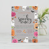 Invitation Anniversaire éffrayant d'un Halloween (Debout devant)