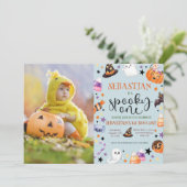 Invitation Anniversaire éffrayant d'un Halloween (Debout devant)