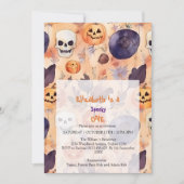 Invitation Anniversaire éffrayant d'un Halloween (Devant)
