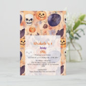 Invitation Anniversaire éffrayant d'un Halloween (Debout devant)