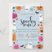 Invitation Anniversaire éffrayant d'un Halloween (Devant)
