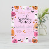 Invitation Anniversaire éffrayant d'un Halloween (Debout devant)