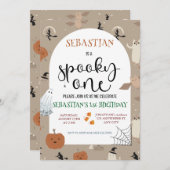 Invitation Anniversaire éffrayant d'un Halloween (Devant / Derrière)