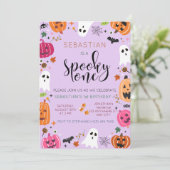 Invitation Anniversaire éffrayant d'un Halloween (Debout devant)