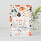 Invitation Anniversaire éffrayant d'un Halloween (Debout devant)