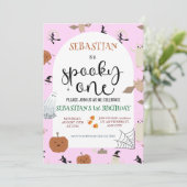 Invitation Anniversaire éffrayant d'un Halloween (Debout devant)