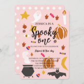 Invitation Anniversaire éffrayant d'un Halloween (Devant / Derrière)