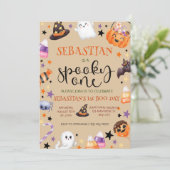Invitation Anniversaire éffrayant d'un Halloween (Debout devant)