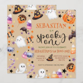 Invitation Anniversaire éffrayant d'un Halloween (Devant / Derrière)