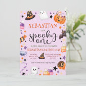 Invitation Anniversaire éffrayant d'un Halloween (Debout devant)