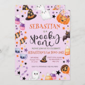 Invitation Anniversaire éffrayant d'un Halloween (Devant / Derrière)