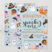 Invitation Anniversaire éffrayant d'un Halloween (Devant / Derrière)