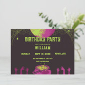 Invitation Anniversaire effrayant vintage (Debout devant)